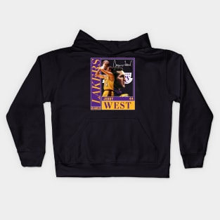 Jerry West Mr Clutch Basketball Legend Signature Vintage Retro 80s 90s Bootleg Rap Style Kids Hoodie